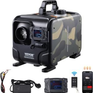 VEVOR-8KW Diesel-Lufterhitzer, 12V / 24V All-in-One Diesel-Lufterhitzer, Bluetooth APP-Steuerung, Fernbedienung und Display, CO-Alarm, schnelle Heizung, horizontale tragbare Diesel-Heizung f??r Fahrzeuge, Garage